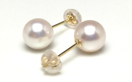 真珠 アクセサリー ピアス パール 7mm ～ 7.5mm K18 レディース 伊勢志摩 伊勢 志摩 冠婚葬祭 結婚式 入学式 卒業式 成人式 慶事 ジュエリー アコヤ真珠 / 老舗の真珠専門店・高品質アコヤ真珠ピアス7.0～7.5ミリ（K18YG）