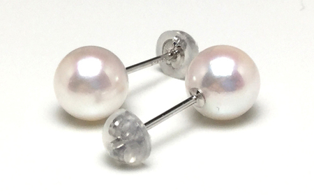 真珠 アクセサリー ピアス パール 7mm ~ 7.5mm K14 レディース 伊勢志摩 伊勢 志摩 冠婚葬祭 結婚式 入学式 卒業式 成人式 慶事 ジュエリー アコヤ真珠 / 老舗の真珠専門店・高品質アコヤ真珠ピアス7.0~7.5ミリ(K14WG)