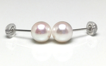 真珠 アクセサリー ピアス パール 7mm ~ 7.5mm K14 レディース 伊勢志摩 伊勢 志摩 冠婚葬祭 結婚式 入学式 卒業式 成人式 慶事 ジュエリー アコヤ真珠 / 老舗の真珠専門店・高品質アコヤ真珠ピアス7.0~7.5ミリ(K14WG)