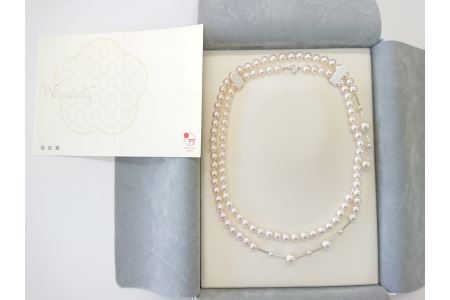 志摩産アコヤ真珠 K14WG 玉入りネックレス