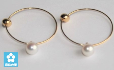 真珠 パール イヤリング フープ ゴールド シンプル