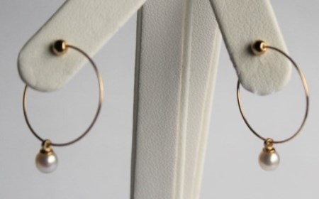 真珠 パール イヤリング フープ ゴールド シンプル