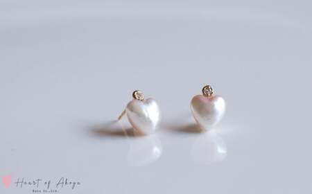 華やかな　Heart of Akoya スタッドピアス / 伊勢志摩 伊勢 志摩 英虞湾 真珠 アコヤ真珠 本真珠 パール ピアス アクセサリー ギフト プレゼント クリスマス バレンタイン ファッション カジュアル 誕生石 記念日 国産 真珠