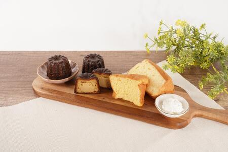 伊賀米コシヒカリ米粉シフォンケーキとシフォンケーキとカヌレ詰合せ