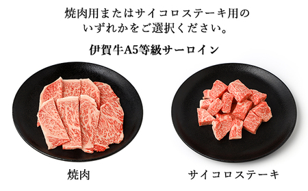 伊賀牛 A5 ヒレ・サーロイン・イチボ 焼肉セットC 計約600g【最高級部位3種食べ比べ】【dido0024-1】