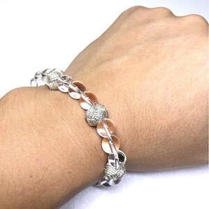 組紐水晶ブレスレット 銀