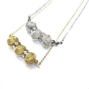 組紐ネックレスミニ小田巻3個銀