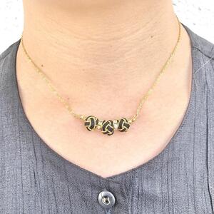 組紐ネックレスミニ小田巻3個黒金