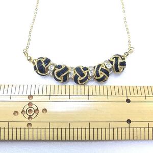 組紐ネックレスミニ小田巻5個黒金