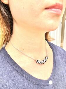 組紐ネックレスミニ小田巻5個黒銀