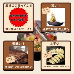 【魔法のフライパンII 20cm】遠赤外線で美味しく焼ける ずっと続く焦げ付きにくさ　板厚1.5mm【1633351】