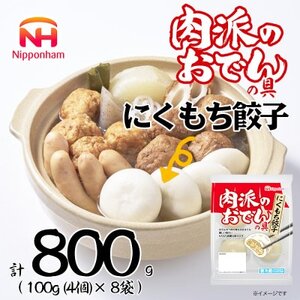 【ふるさと納税】肉派のおでんの具 にくもち餃子 100g × 8袋 計800g 冷蔵 日本ハム【配送不可地域：離島】【1674855】