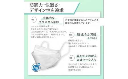 【定期便】シャープ製 クリスタルマスク 抗菌タイプ 不織布マスク ふつう サイズ 個包装 15枚入×12回 計180枚 日本製 国産 シャープ  SH-0712