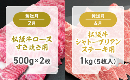 松阪牛 定期便 5回 計5kg スペシャル(ゴールド) 偶数月 隔月 国産牛 和牛 ブランド牛 JGAP家畜・畜産物 農場HACCP認証農場 牛肉 肉 高級 人気 おすすめ 神戸牛 近江牛 に並ぶ 日本三大和牛 松阪 松坂牛 松坂 ロース すき焼き シャトーブリアン ステーキ サーロイン 焼肉 しゃぶしゃぶ 三重県 多気町 SS-50　／　松阪牛 松阪牛 松阪牛 松阪牛 松阪牛