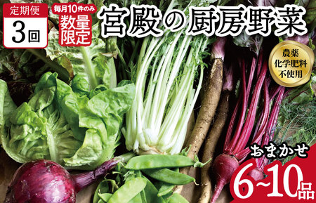 宮殿の厨房野菜 おまかせ定期便 (3回) 六月農園 野菜 セット 産地直送 おまかせ 季節の野菜 旬 詰め合わせ 人気 限定 有機栽培 オーガニック 明和町 国産 リピート 定期便