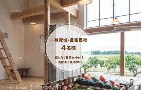 一棟貸切 農家民宿 ( 4名様 ） 採れたて 野菜セット付！ hanare 6tsuki (ハナレロクツキ） 一泊宿泊 (素泊まり）