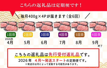 【定期便全6回】 松阪牛入り 合挽ミンチ 400g×4p 【受付時期・発送時期限定】 SS9