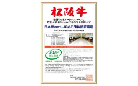 SS01　松阪牛焼肉（モモ・バラ）　500ｇ／（冷凍）瀬古食品　JGAP認定　松阪肉　名産　お取り寄せグルメ　三重県　大台町