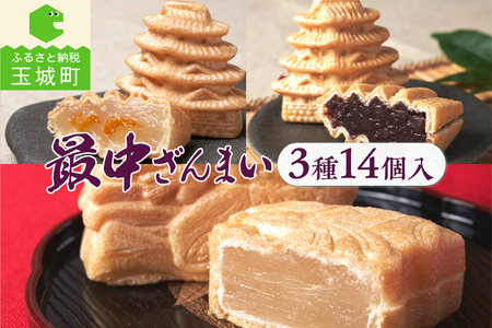 最中ざんまい14個入り(お城最中7個・姫最中3個・金柑入りお城最中4個）