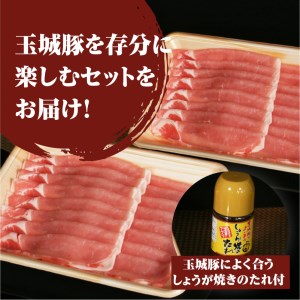 玉城豚ロース生姜焼きセット[玉城豚 ロース 肉 豚肉 生姜焼き タレ オリジナル 焼肉 BBQ お弁当 セット 300g 2パック 600g ミエマン 220ml 玉城町 三重県 玉城アクトファーム]