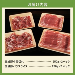 玉城豚小間切れ・バラスライスセット[玉城豚 小間切れ 豚こま バラスライス 肉 豚肉 BBQ 焼肉 贈り物 プレゼント 250g 4パック 1kg ブランド 三重県 玉城町 玉城アクトファーム]