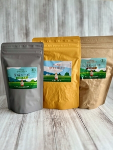 MINOgreentea リーフ茶 セット ／ 煎茶 玄米茶 ほうじ茶 無農薬 オーガニック 有機 お茶 三重県 度会町