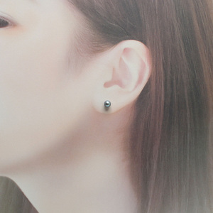 プラチナ アコヤ真珠 5ミリサイズ ブルーカラー ピアス パールハヤシ 【 真珠 】