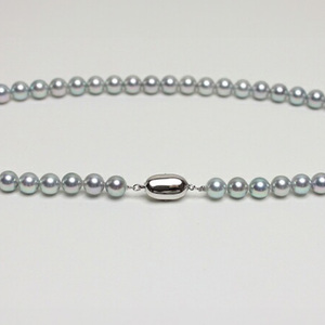 7.5-8ミリ　アコヤ真珠　グレーブルーネックレス／パール　真珠　南伊勢町　パールハヤシ　三重県　伊勢志摩
