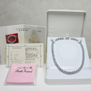 7.5-8ミリ　アコヤ真珠　グレーブルーネックレス／パール　真珠　南伊勢町　パールハヤシ　三重県　伊勢志摩