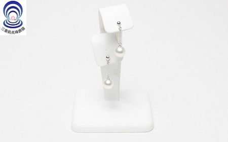 三重ブランド アコヤ真珠 7.5ミリ ぶらさがりピアス WG ／ 三重県真珠