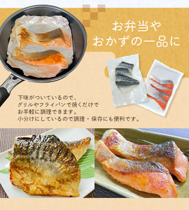 【12ヵ月定期便】骨なし 無添加 銀シャケ切身と塩さばのセット！合計24枚【tkb329】