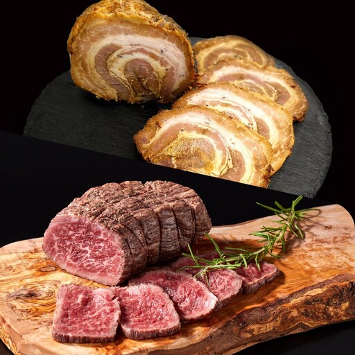 ローストビーフ300g さくらポーク焼豚 180~200g セット【冷蔵】 / 豚 豚肉 セット 焼豚　牛 牛肉 ローストビーフ 紀和牛 赤身【tnk310-1】