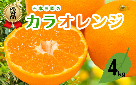 みかん オレンジ 石本農園の カラオレンジ 4kg M-2L 優品【2025年4月初旬から下旬までに順次発送】/ オレンジ フルーツ【mis008A】