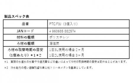 トレビーノ（R）PTシリーズ　交換用カートリッジPTC．F3J