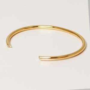 【K10イエローゴールドバングル】ダイヤモンド2粒が密かに輝く 遊び心ある大人アクセサリー 人気カラー K10-B005 / 金 ゴールド ダイヤ ジュエリー アクセサリー ギフト プレゼント レディース シンプル 定番