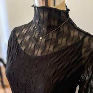 【K18イエローゴールド ラボダイヤモンドネックレス】0.093ct 豪華なメレの輝きが美しい サークルデザイン 長さ40cm K18-N003 ネックレス