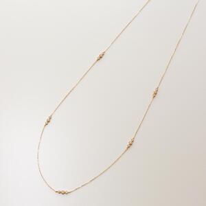 【K18イエローゴールド ラボダイヤモンドネックレス】0.315ct 15粒のダイヤを美しくデザインしたロングネックレス 長さ60cm　K18-N005