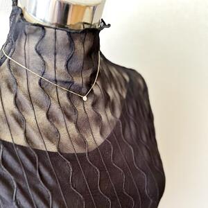 【K10イエローゴールド ラボダイヤモンドネックレス】0.093ct 豪華なメレの輝きが美しい サークルデザイン 長さ40cm K10-N003 ネックレス