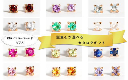 【カタログギフト】ふるさと納税限定｜10金 誕生石ピアス / カタログK10-06 [AM300] 金 ゴールド ジュエリー アクセサリー カタログ ギフト プレゼント レディース シンプル 定番 ピアス