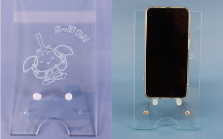 わ！ガラス色のかわいい「おおつ光ルくん」スマホスタンド スマホスタンド