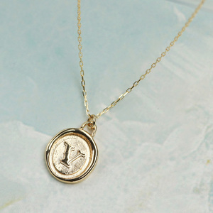 18金イエローゴールド Vスタンプ コインネックレス K18-KN01013 [AM312] / 金 イエローゴールド ネックレス アクセサリー ギフト プレゼント