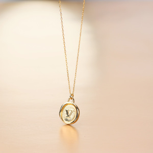 18金イエローゴールド Vスタンプ コインネックレス K18-KN01013 [AM312] / 金 イエローゴールド ネックレス アクセサリー ギフト プレゼント