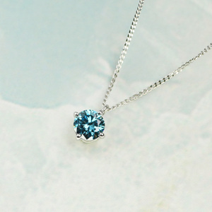 プラチナ900 ラボブルーダイヤネックレス 0.2ct クラウン LAB-PT900-007BL[AM325] / ブルーダイヤヤモンド ネックレス アクセサリー ギフト プレゼント