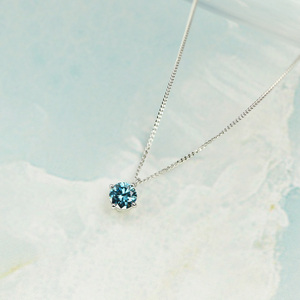プラチナ900 ラボブルーダイヤネックレス 0.2ct クラウン LAB-PT900-007BL[AM325] / ブルーダイヤヤモンド ネックレス アクセサリー ギフト プレゼント