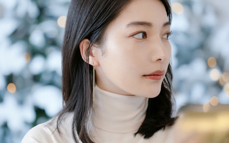 18金イエローゴールド 小豆チェーンフックピアス しなやかに揺れる上質な煌めき 大人のエレガント[AM012] / SP1001-K18