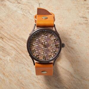 伝統工芸【寄木細工】極小切違デザインのハンドメイドウォッチ Lサイズ