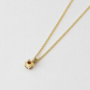 【1月誕生石ガーネットネックレス】SILVER925/K18ゴールドプレーティング 長さ40cm SV-06-01 ネックレス