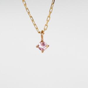 K10イエローゴールド 天然石ネックレス【10月誕生石ピンクトルマリン】上品な華奢見え4本たてづめ 長さ40cm K10-05-10 / 金 ゴールド ジュエリー アクセサリー ギフト プレゼント レディース シンプル 定番 ネックレス