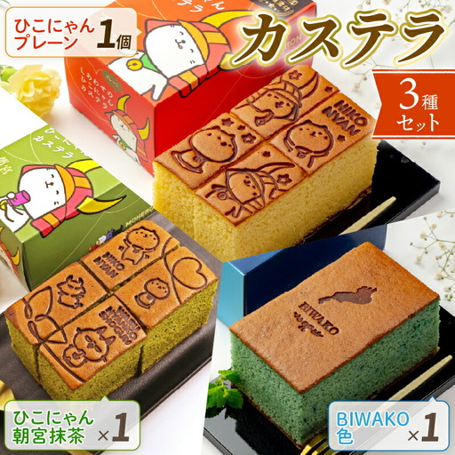 【3本入り】【彦根市十王村の水を使用】手焼きした彦根カステラ 0.375斤×3本 かすてら