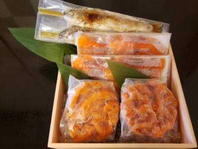 ビワサーモン堪能セット3【刺身(昆布締め)60g×2、ユッケ(いくら・胡麻入り)60g×2、姿塩焼2匹×1】サーモン DB03